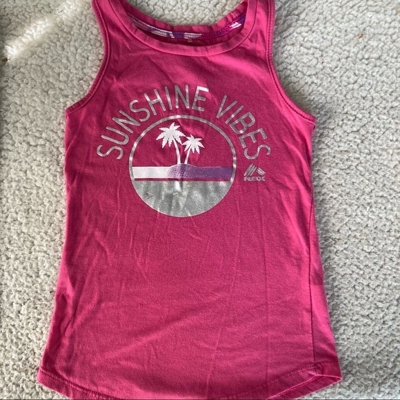 Girls RBX Performance Graphic Sunshine Vibes Tank Top Pink 7 / 8 - Picture 2 of 5
